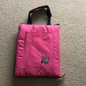 Zippered Pink and Zebra reservable picnic blanket/bag